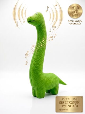 Sesli Köpek Çiğneme Oyuncağı - Yumuşak Dinazor Diş Kaşıma Figürü (23 cm)