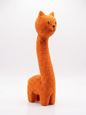 Sesli Köpek Diş Kaşıma Oyuncağı - Yumuşak Çiğneme Figürü (Turuncu) (23 cm)