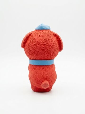 Sesli Köpek Diş Kaşıma Oyuncağı - Esnek Köpek Çiğneme Figürü (Kırmızı) (15 cm)