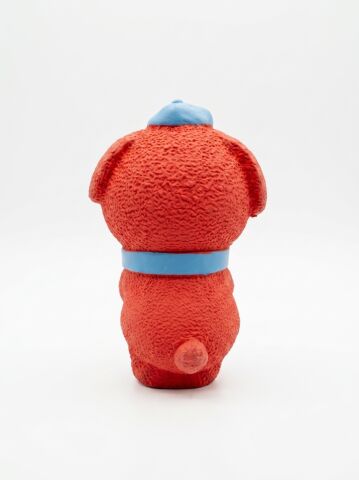 Sesli Köpek Diş Kaşıma Oyuncağı - Esnek Köpek Çiğneme Figürü (Kırmızı) (15 cm)