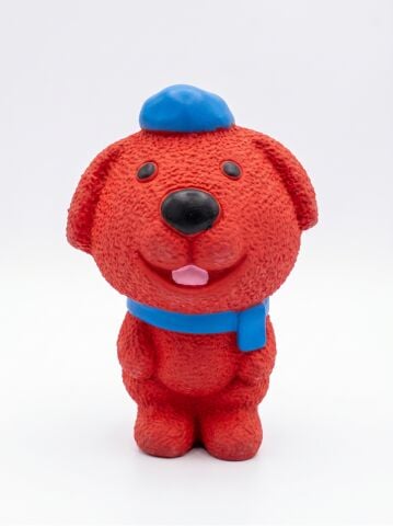 Sesli Köpek Diş Kaşıma Oyuncağı - Esnek Köpek Çiğneme Figürü (Kırmızı) (15 cm)