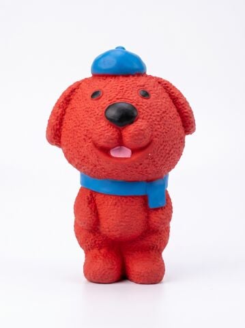Sesli Köpek Diş Kaşıma Oyuncağı - Esnek Köpek Çiğneme Figürü (Kırmızı) (15 cm)