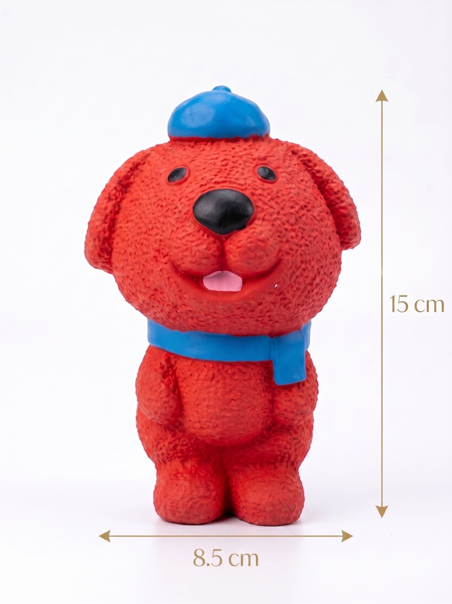 Sesli Köpek Diş Kaşıma Oyuncağı - Esnek Köpek Çiğneme Figürü (Kırmızı) (15 cm)