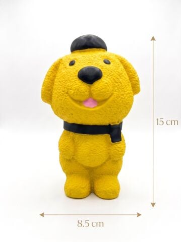 Sesli Köpek Diş Kaşıma Oyuncağı - Esnek Köpek Çiğneme Figürü (Sarı) (15 cm)