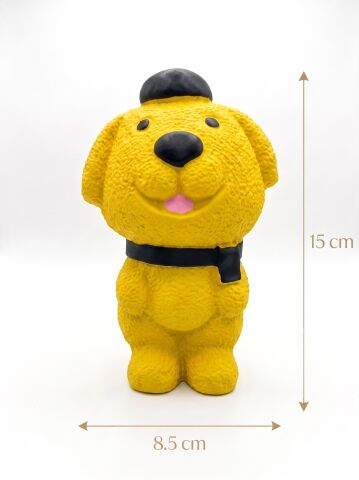 Sesli Köpek Diş Kaşıma Oyuncağı - Esnek Köpek Çiğneme Figürü (Sarı) (15 cm)