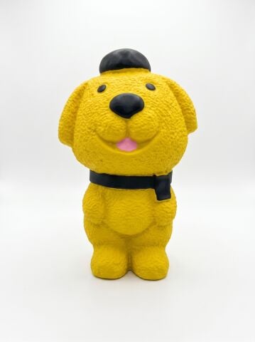 Sesli Köpek Diş Kaşıma Oyuncağı - Esnek Köpek Çiğneme Figürü (Sarı) (15 cm)