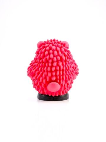 Sesli Köpek Diş Kaşıma Oyuncağı - Tırtıklı Kirpi Çiğneme Figürü (Kırmızı) (14 cm)
