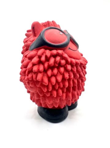 Sesli Köpek Diş Kaşıma Oyuncağı - Tırtıklı Kirpi Çiğneme Figürü (Kırmızı) (14 cm)
