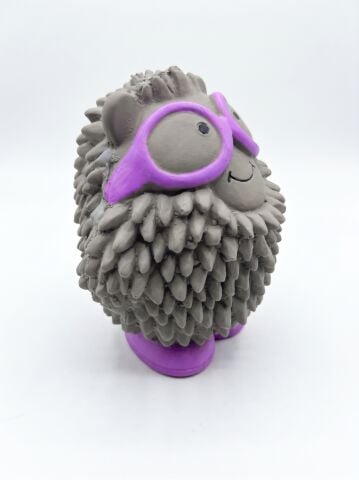 Sesli Köpek Çiğneme Oyuncağı - Tırtıklı Kirpi Diş Kaşıyıcı (Gri) (14 cm)
