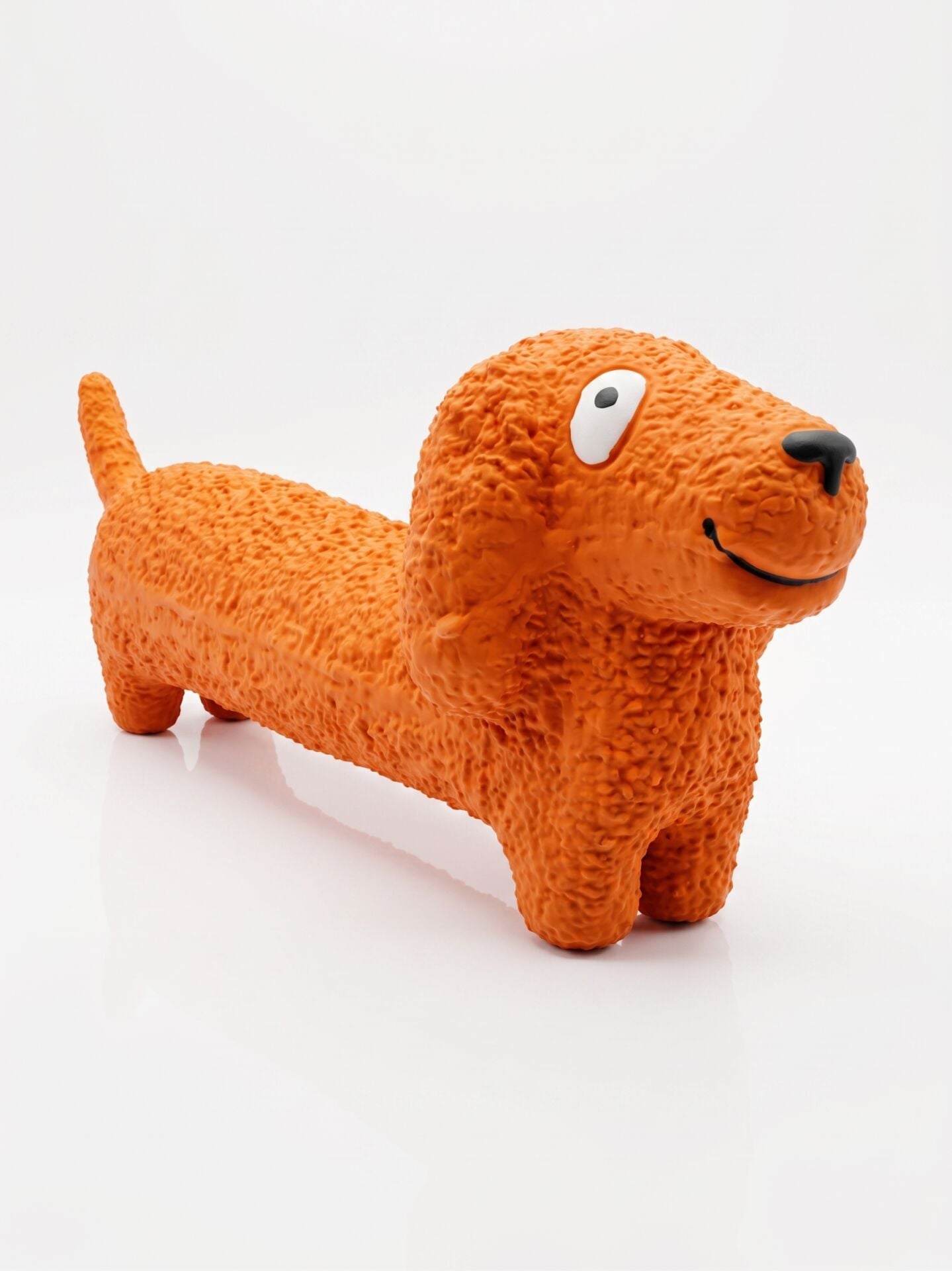 Sesli Sosis Köpek Diş Kaşıma Oyuncağı - Uzun Isırma Figürü (Turuncu) (30 cm)