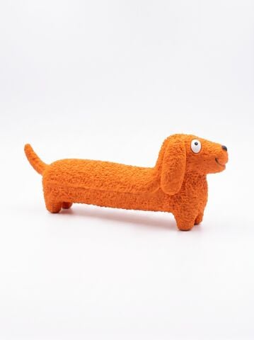 Sesli Sosis Köpek Diş Kaşıma Oyuncağı - Uzun Isırma Figürü (Turuncu) (30 cm)