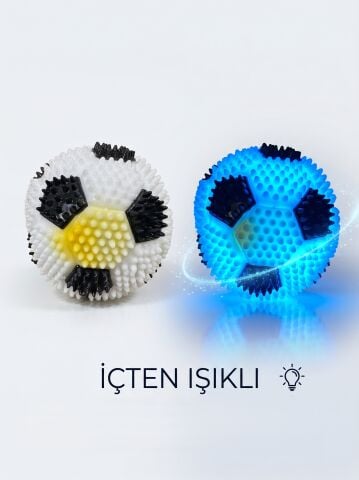 Işıklı Köpek Oyun Topu - Zıplayan Futbol Topu Tasarımlı (6.5cm)