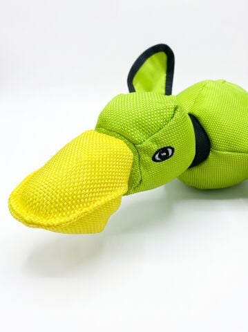 Sesli Ördek Peluş Köpek Oyuncağı - Halat Kuyruklu (Yeşil) (36 cm)