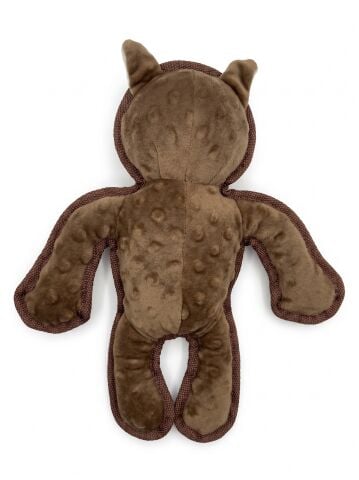 Sesli Ayı Peluş Köpek Oyuncağı - Biyeli Kenar (Kahverengi) (35 cm)
