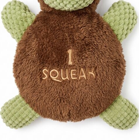 Sesli Peluş Köpek Oyuncağı - Çok Dokulu Yuvarlak Gövde (Kahverengi) (25 cm)