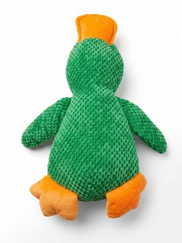 Sesli Ördek Peluş Köpek Oyuncağı - Vakvak Sesli Pütürlü Doku (Yeşil) (43 cm)
