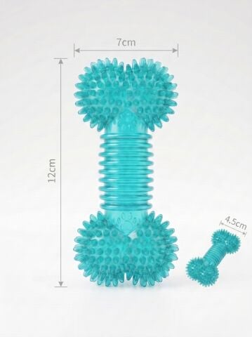 Sesli Tırtıklı Kemik Köpek Çiğneme ve Diş Kaşıma Oyuncağı 12 cm (Mavi)