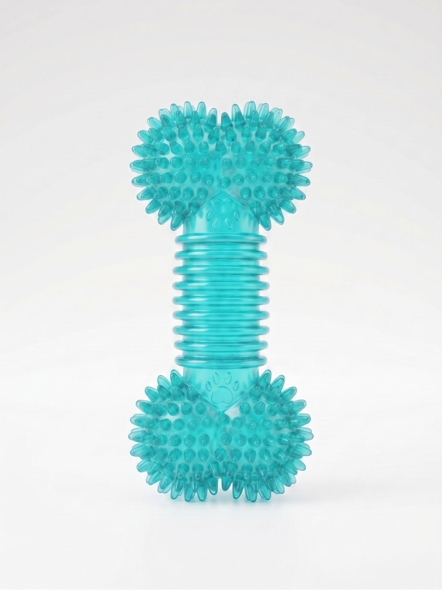 Sesli Tırtıklı Kemik Köpek Çiğneme ve Diş Kaşıma Oyuncağı 12 cm (Mavi)