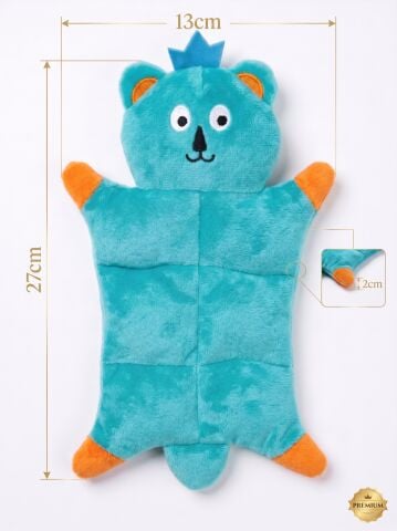 Sesli Peluş Tilki Köpek Isırma ve Çiğneme Oyuncağı (Mavi) 27 cm
