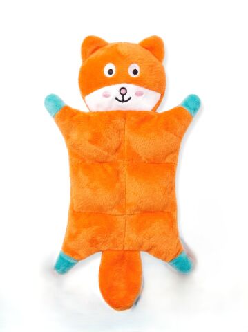 Sesli Peluş Tilki Köpek Isırma ve Çiğneme Oyuncağı (Turuncu) 27 cm