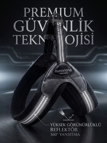 Reflektörlü Küçük Irk Köpek Göğüs Tasması - Air Mesh Nefes Alabilir (Gri)
