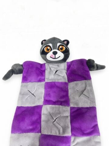 Rakun Figürlü Sesli Köpek Koklama Matı 58x34 cm (Mor)