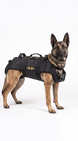 K9 Taktik Köpek Kurtarma ve Taşıma Yeleği - Askılı ve Destek Kulplu