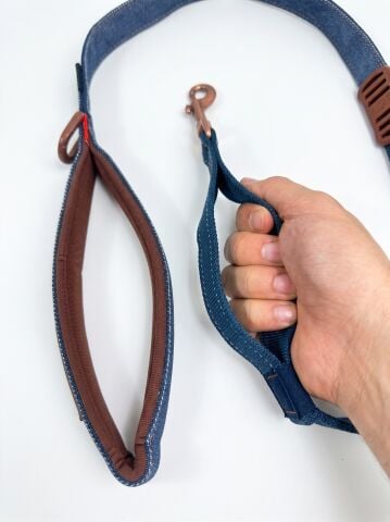 EzyDog Zero Shock Şok Emici Köpek Gezdirme Kayışı - Denim (Kot)