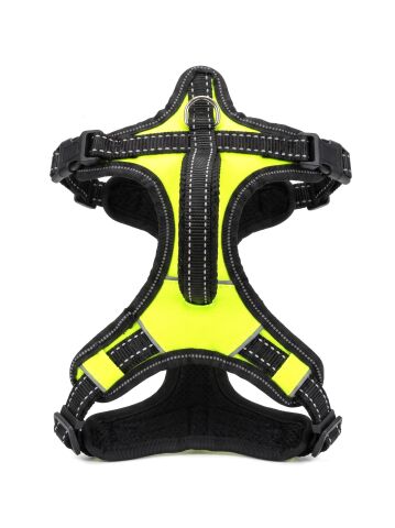 Y-Tipi Reflektörlü Köpek Göğüs Tasması - Sırt Tutmalı Yeşil (M) 55-65cm