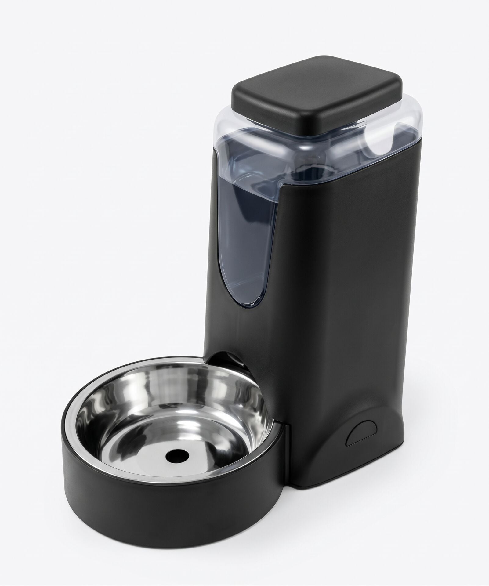 4 Litre Hazneli Otomatik Kedi ve Köpek Su Kabı - Çelik Kaseli (Siyah)
