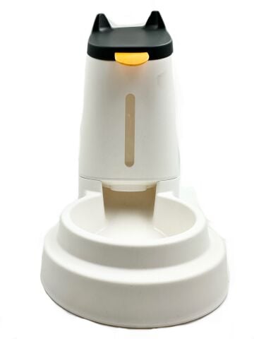 3.2 Litre Hazneli Otomatik Kedi ve Köpek Mama Kabı - Göstergeli Dispenser (Beyaz)