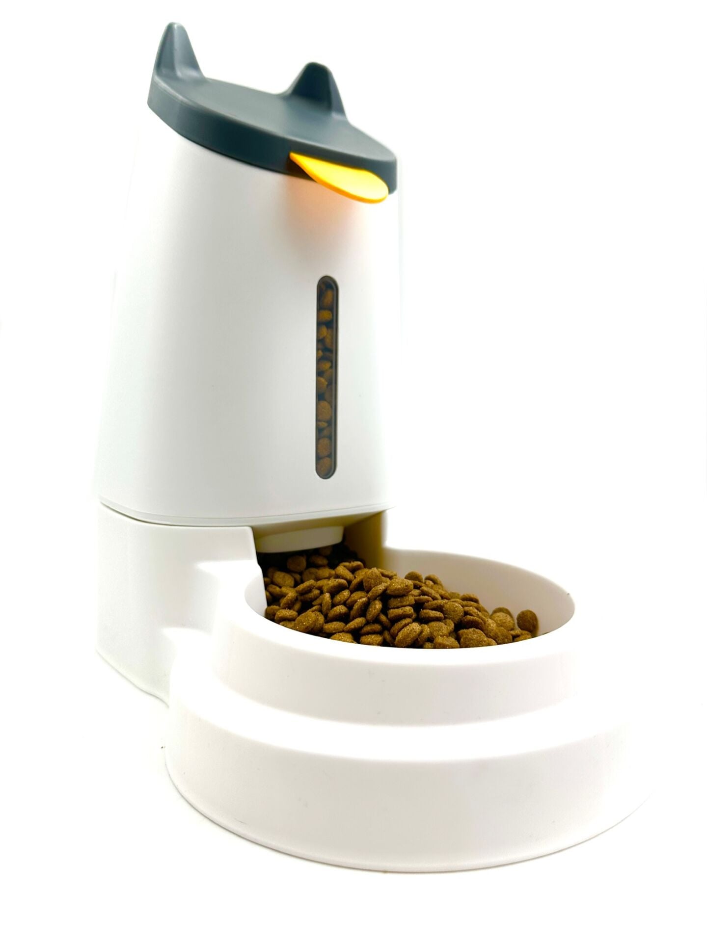3.2 Litre Hazneli Otomatik Kedi ve Köpek Mama Kabı - Göstergeli Dispenser (Beyaz)
