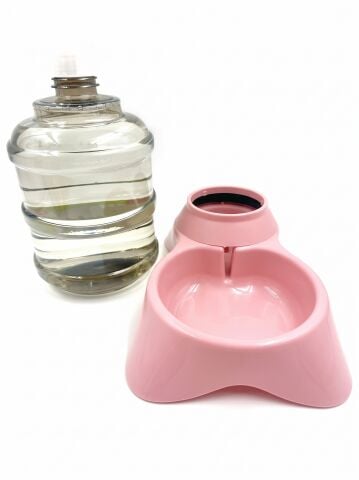 3.5 Litre Hazneli Otomatik Kedi ve Köpek Su Kabı - Şeffaf Damacana Sebil (Pembe)