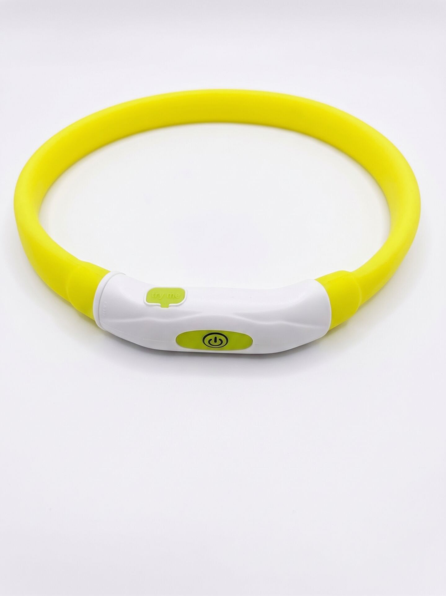 USB Kablolu Işıklı Köpek Boyun Tasması - Kesilebilir LED 55 cm (Sarı)